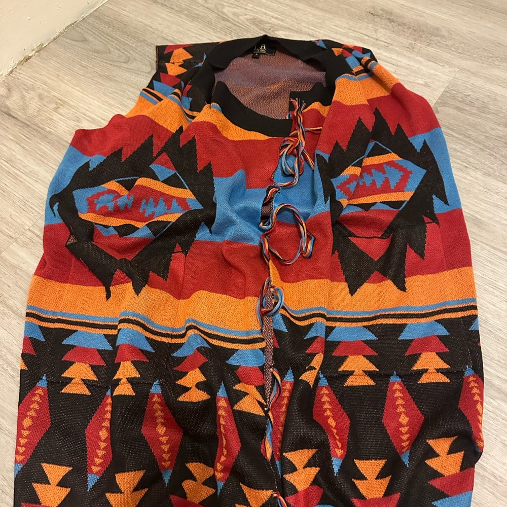 Lucky & Blessed Colorful Geometric Knit Vest